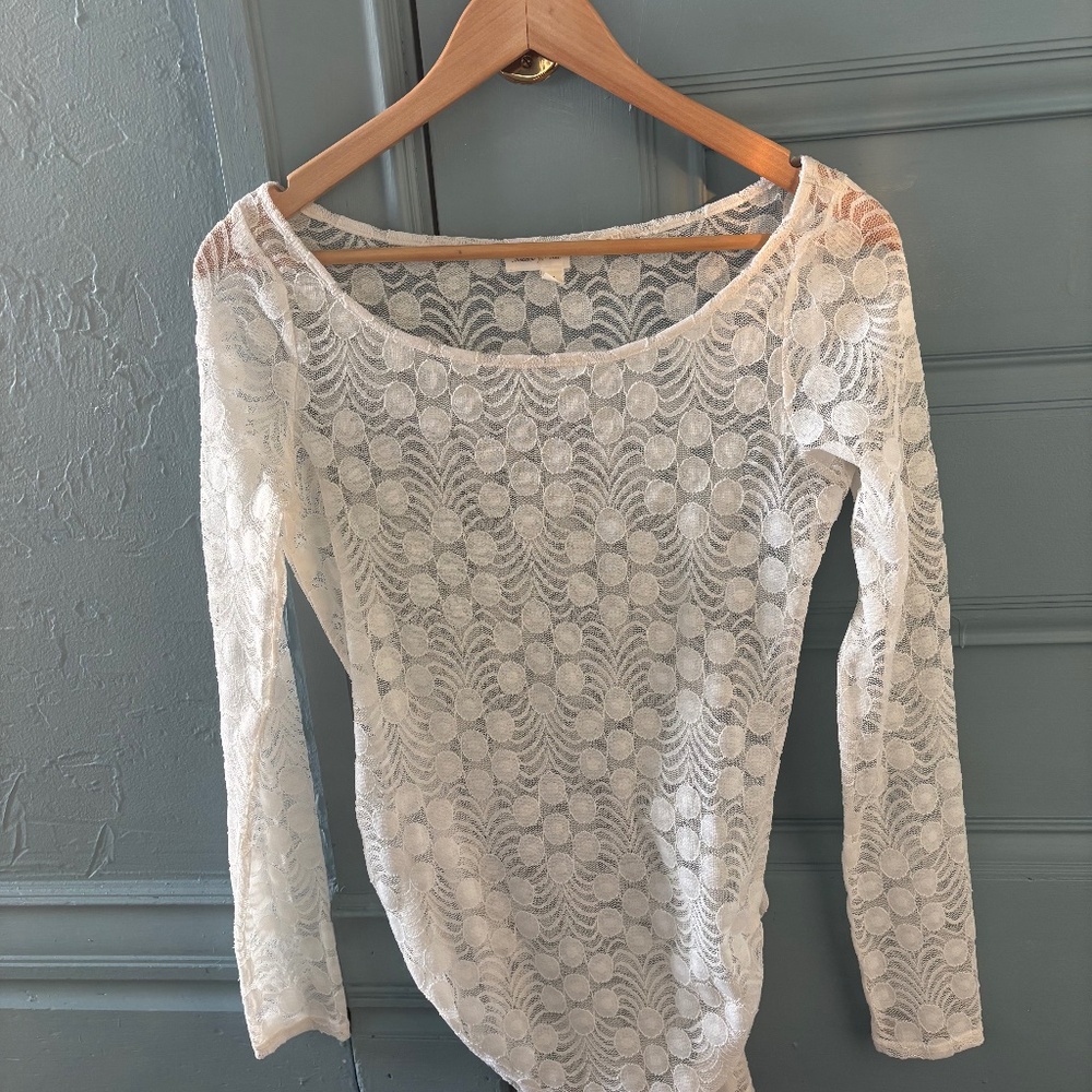 Anthropologie Meadow Rue Zoey Sheer Lace Top Small